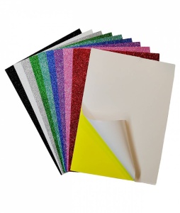 Hârtie buretată cu sclipici autoadeziv, A4, 2 mm, 10 culori / set