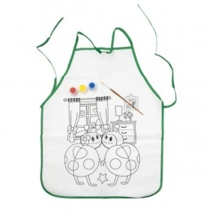 Sort protectie haine, pentru pictura, cu model pentru colorat, +3 culori si pensula, 37X46 cm