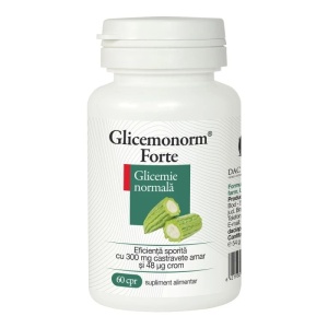 Glicemonorm Forte cu extract de castravete amar comprimate 60 Cpr Dacia Plant