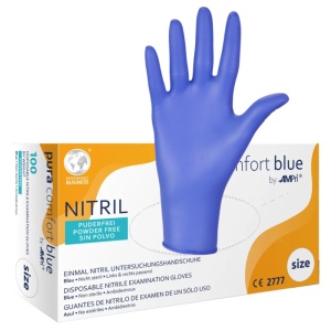 Manusi examinare nitril, fara pudra, Pura Comfort Blue