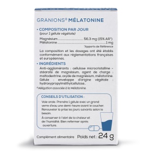 Melatonina 1mg, 60 capsule vegetale- Granions Franta - Img 2