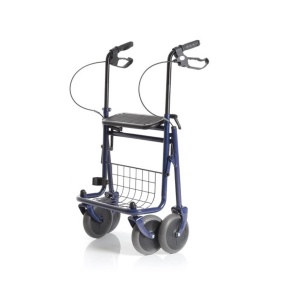 Rolator din otel vopsit, albastru, cu 4 roti, sezut si cos - RP690 DYONE - Img 3