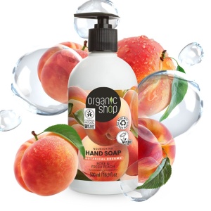 Sapun de maini Organic Shop cu piersica si trandafir 500 ml - Img 4