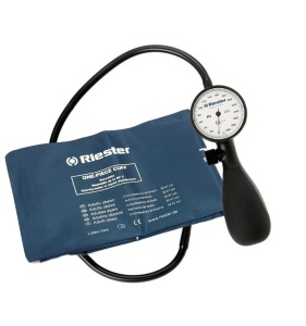 Tensiometru mecanic Riester Shock-Proof®, cu manseta dezinfectabila, marime extra-large, Alb