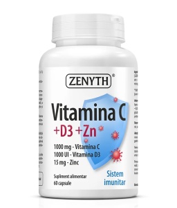 Vitamina C+D3+Zn – 60 capsule vegetale – Zenyth