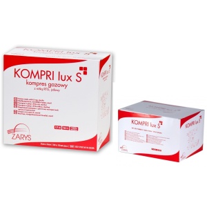 Comprese sterile tifon cu fir radioopac KOMPRI lux S 7,5cm x 7,5cm