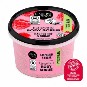 Scrub de corp Organic Shop cu zmeura organica si zahar natural 250 ml