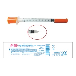 Seringi de insulina 1 ml cu ac incastrat