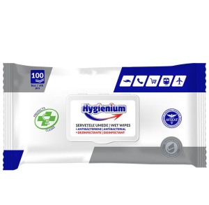  Servetele umede dezinfectante Hygienium 100 buc (Folie cu Capac) - Img 2