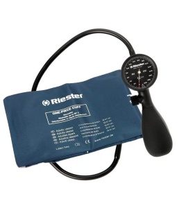 Tensiometru mecanic Riester Shock-Proof®, cu manseta dezinfectabila, marime extra-large, Negru