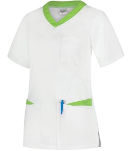 Bluza medicala dama Paola Alb-Verde - Img 4