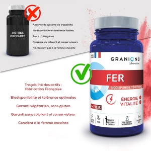 Fier bisglicinat, 60 capsule vegetale- Granions Franta - Img 3