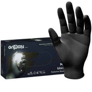 Manusi nitril NEGRE textura diamantata Gripzzly