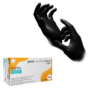 Manusi nitril nepudrate Negre Pura Comfort - Img 2