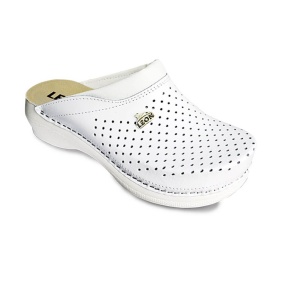Saboti medicali, unisex, din piele, alb, Leon PU100 - Img 4