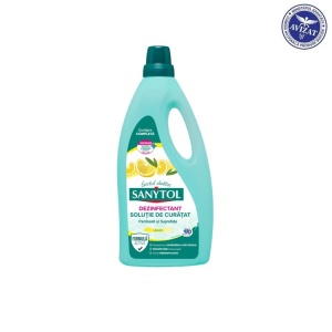 SANYTOL Dezinfectant Solutie de Curatat Pardoseli si Suprafete – Parfum Lamaie si Frunze de Maslin, 1 L