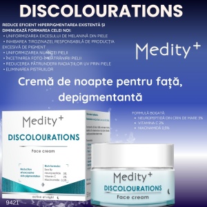 Cremă de noapte pentru față, depigmentantă, Medity+ - Img 2