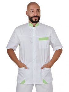 Halat medical barbat capse Massimo Alb-Verde