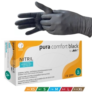 Manusi nitril nepudrate Negre Pura Comfort - Img 3