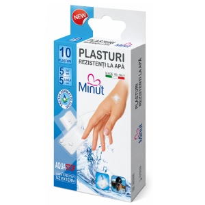 Plasturi rezistenti la apa Minut, 2 dimensiuni, 10 buc