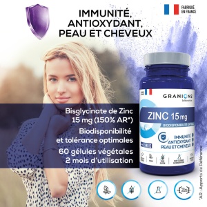 Zinc bisglicinat 15mg, 60 capsule vegetale - Granions Franta - Img 4