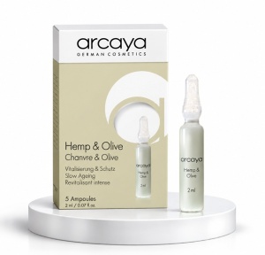 Arcaya Hemp & Olive - Fiole nutritive cu ulei de canepa, masline si Omega 3-6-9, 5 buc x 2 ml