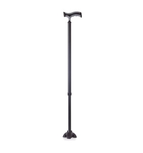 Baston reglabil din aluminiu cu pufar tip stea, negru - RP191