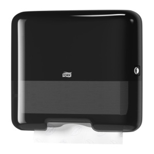 Dispenser prosoape hartie mini Tork, V Fold, negru, capacitate 300 servetele