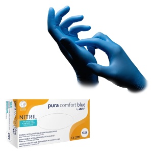Manusi examinare nitril, fara pudra, Pura Comfort Blue - Img 2