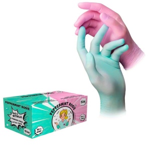 Manusi nitril 2 Culori Peppermint&Rosie 60 bucati
