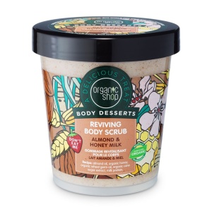Scrub de corp Organic Shop Body Desserts cu ulei de migdale, scortisoara si miere 450 ml