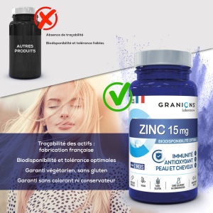 Zinc bisglicinat 15mg, 60 capsule vegetale - Granions Franta - Img 5