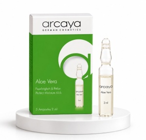 Arcaya Aloe Vera - Fiole calmante si hidratante pentru ten, 5 buc x 2 ml
