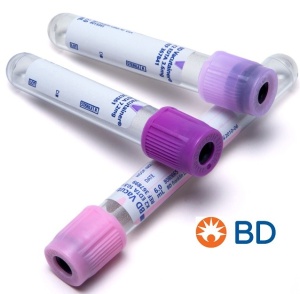 BD Vacutainer hematologie cu K2 EDTA dop mov 2 ml
