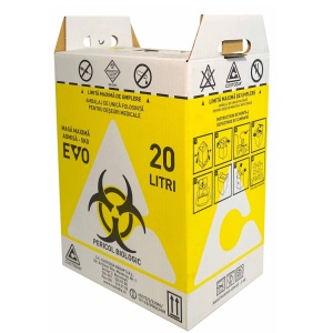 Cutie incinerare deseuri medicale 20 L+SAC BIOHAZARD