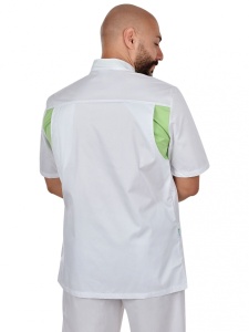 Halat medical barbat capse Massimo Alb-Verde - Img 2
