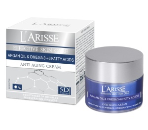 L'arisse - Anti-wrinkle cream - Crema anti-aging pentru varsta 65+ cu Ulei de Argan si Acizi Grasi Omega 3+6