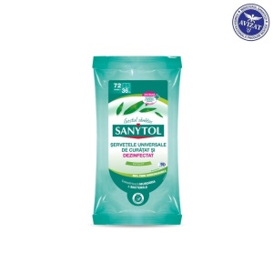 SANYTOL Servetele Dezinfectante Multisuprafete – Parfum Eucalipt, 72 buc