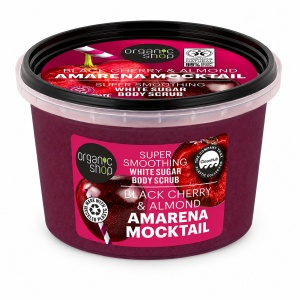 Scrub de corp Organic Shop Amarena cu cirese negre si migdale 250 ml