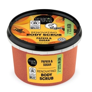 Scrub de corp Organic Shop cu papaya si zahar 250 ml