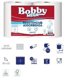 Rola Prosop Hartie, alba 73 M - Bobby - Img 2