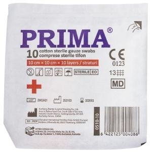 Comprese sterile tifon 10x10cm, 10/plic