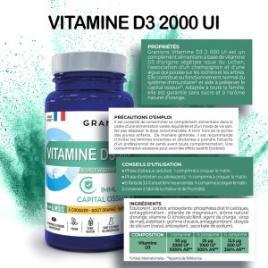 Vitamina D3 masticabila 30 capsule - Granions Franta - Img 2