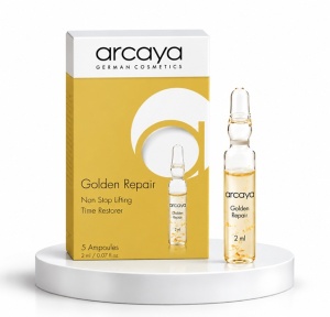 Arcaya Golden Repair - Fiole antirid cu aur, caviar si peptide pentru fermitate si revitalizare, 5 buc x 2 ml
