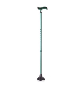 Baston reglabil din aluminiu cu pufar tip stea, verde - RP191