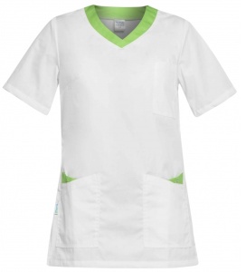 Bluza medicala dama Paola Alb-Verde - Img 2