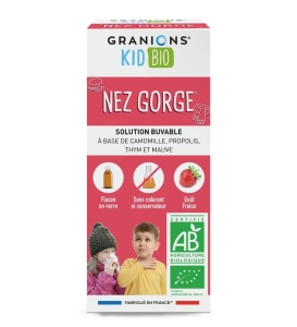 LGN Kid Bio Nas-Gat – Sirop pentru nas si gat cu aroma de capsuni, 125 ml – Granions Franta