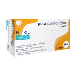 Manusi examinare nitril, fara pudra, Pura Comfort Blue - Img 6