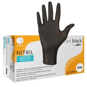 Manusi nitril nepudrate Negre Pura Comfort