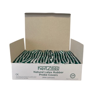 Prezervative sonda ecograf HertzMed, latex LUBRIFIATE, 144 buc ambalate indifvidual - Img 3